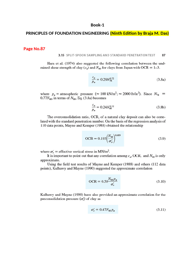 Undrained Shear Strength (Cu) | PDF