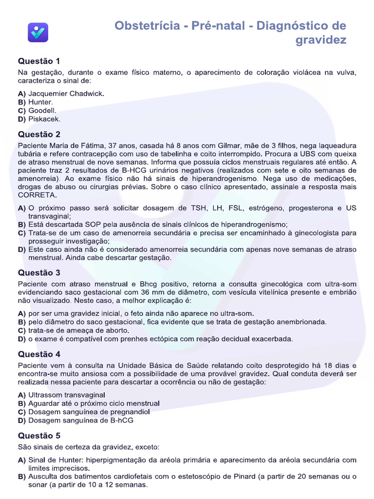 Diagnóstico de Gravidez | PDF