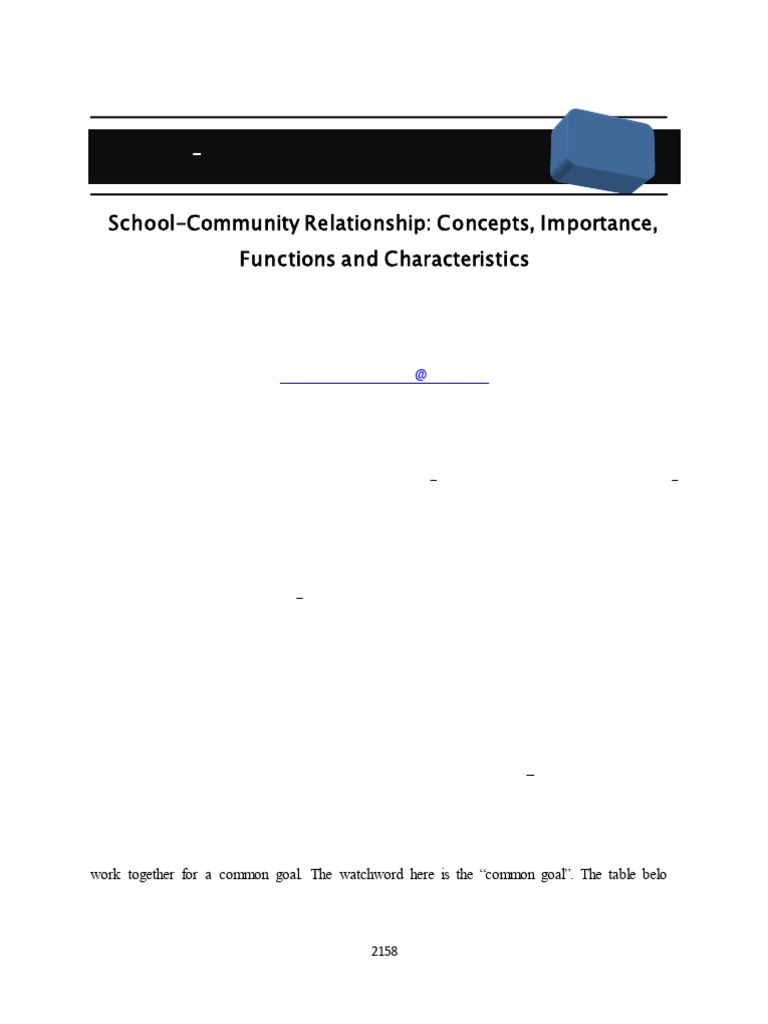 School and Comminity New | PDF | Educational Assessment | Teachers