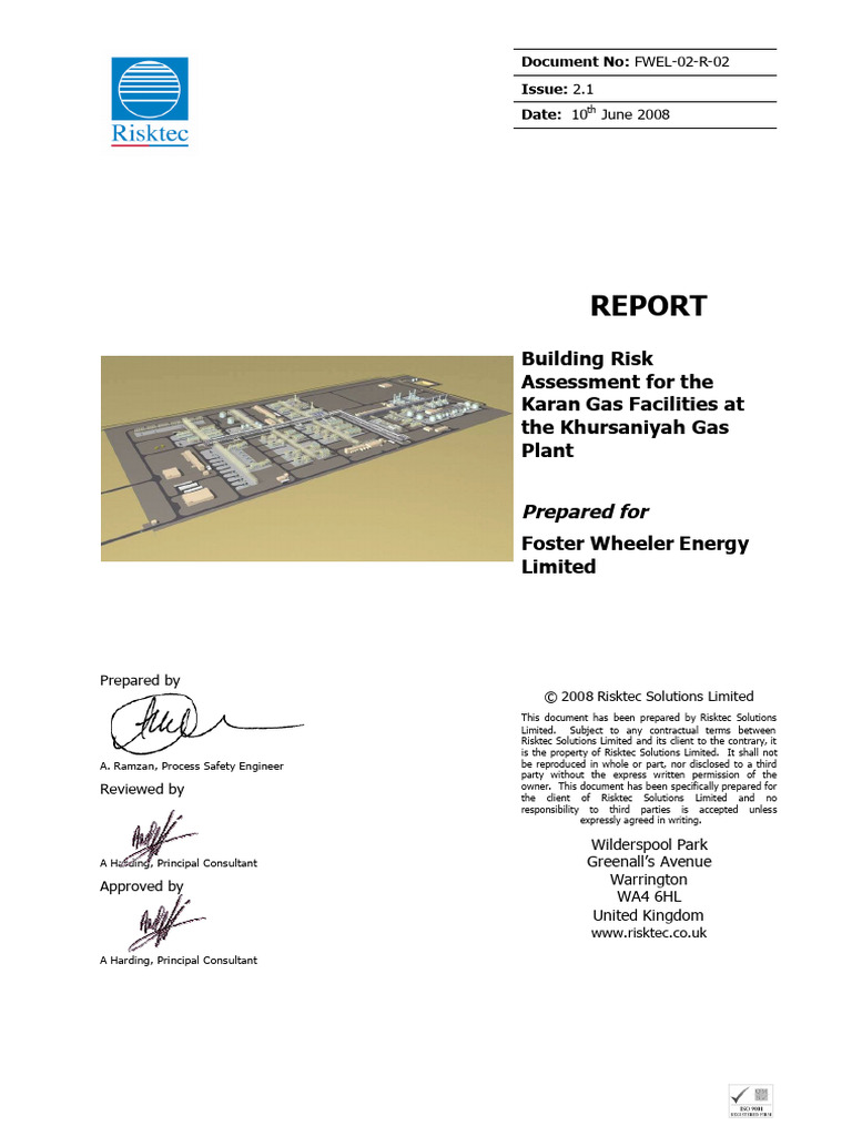 Risk Assessment Report FWEL 02 R 02.1 | PDF | Risk | Natural Gas Processing