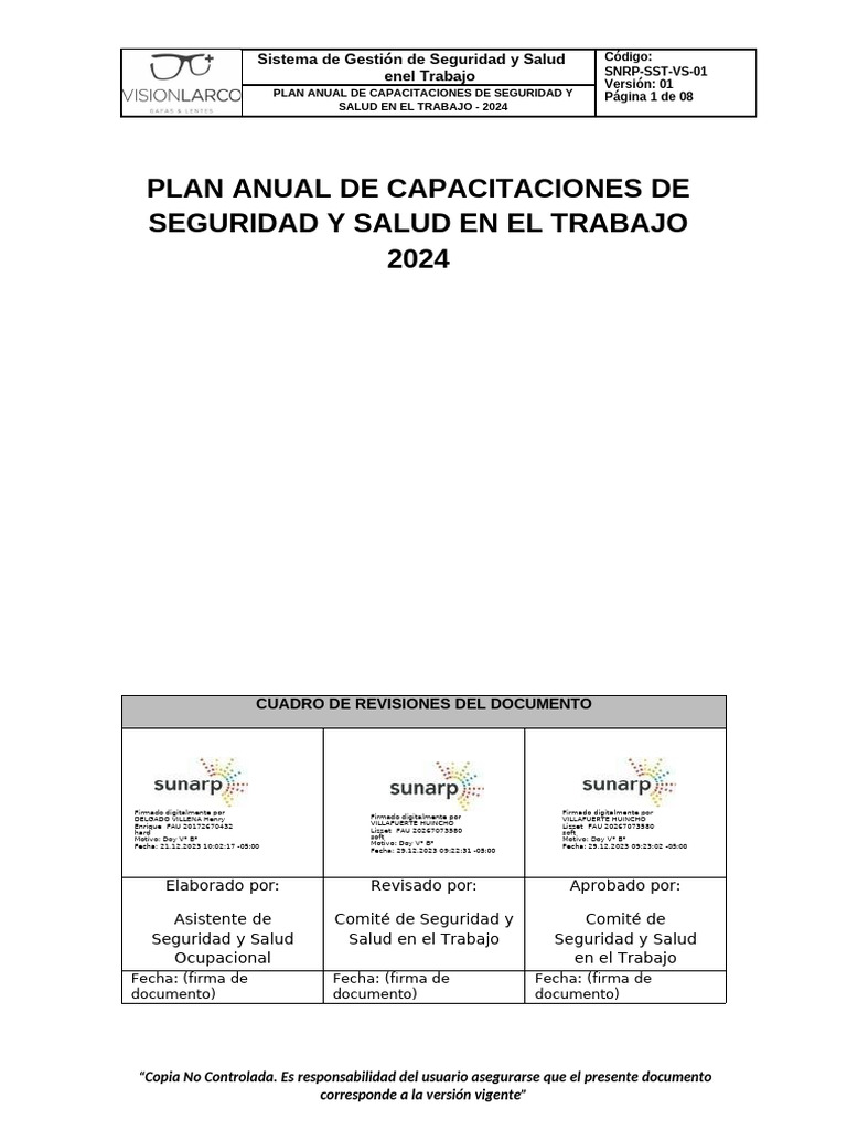 Plan Anual de Capacitaciones 2024 | PDF
