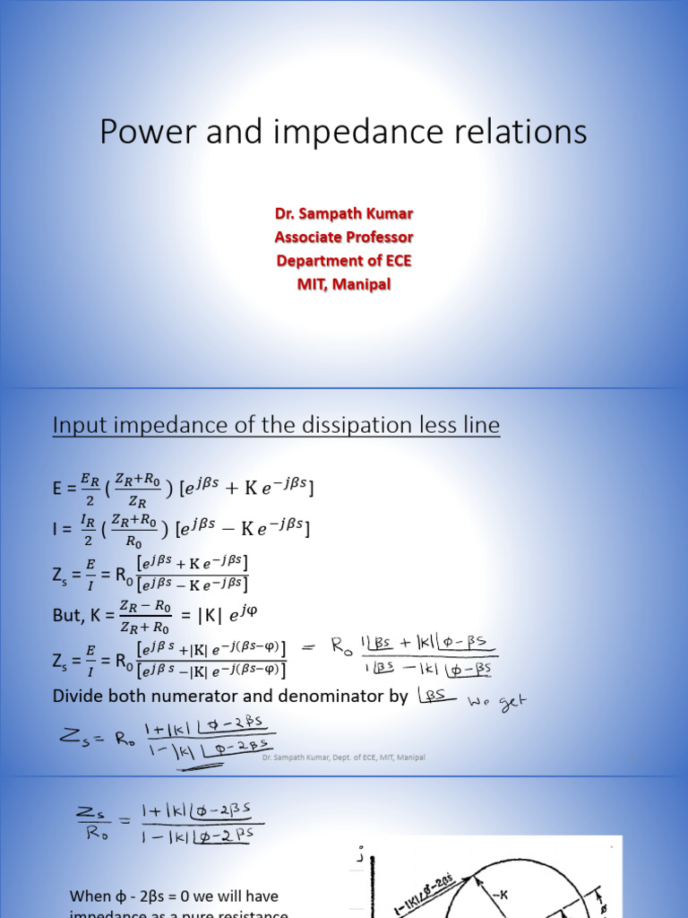36 Power and Impedance Relations | PDF | Electromagnetic Radiation ...