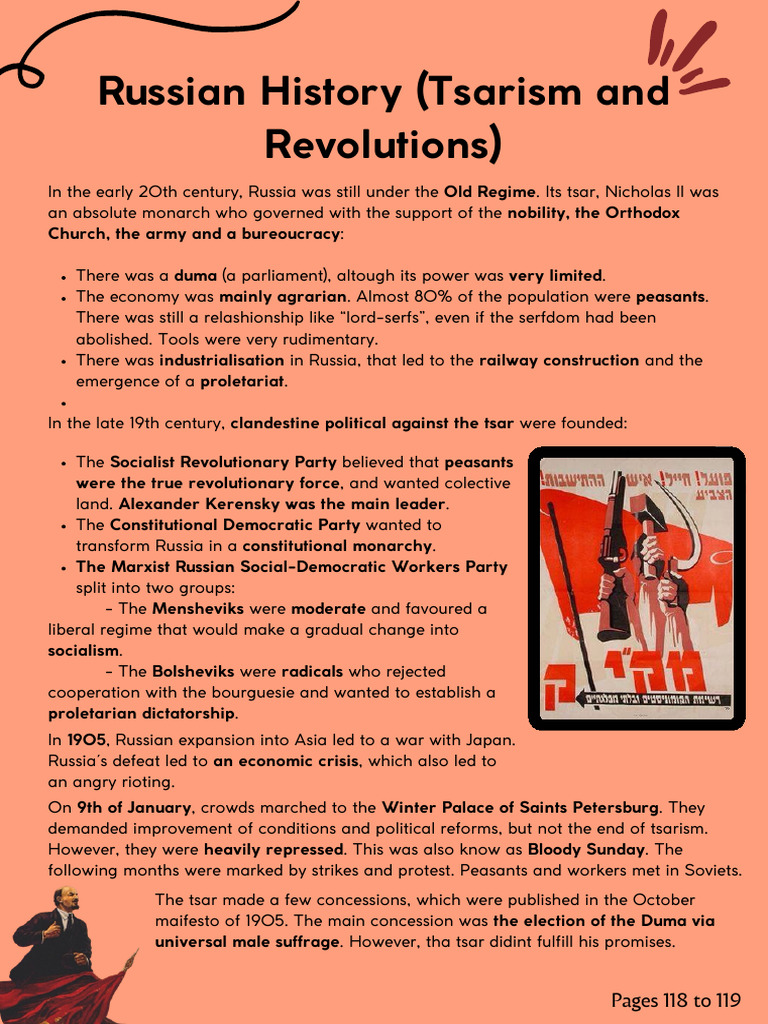 Russian History (Tsarism and Revolutions) | PDF | Vladimir Lenin ...