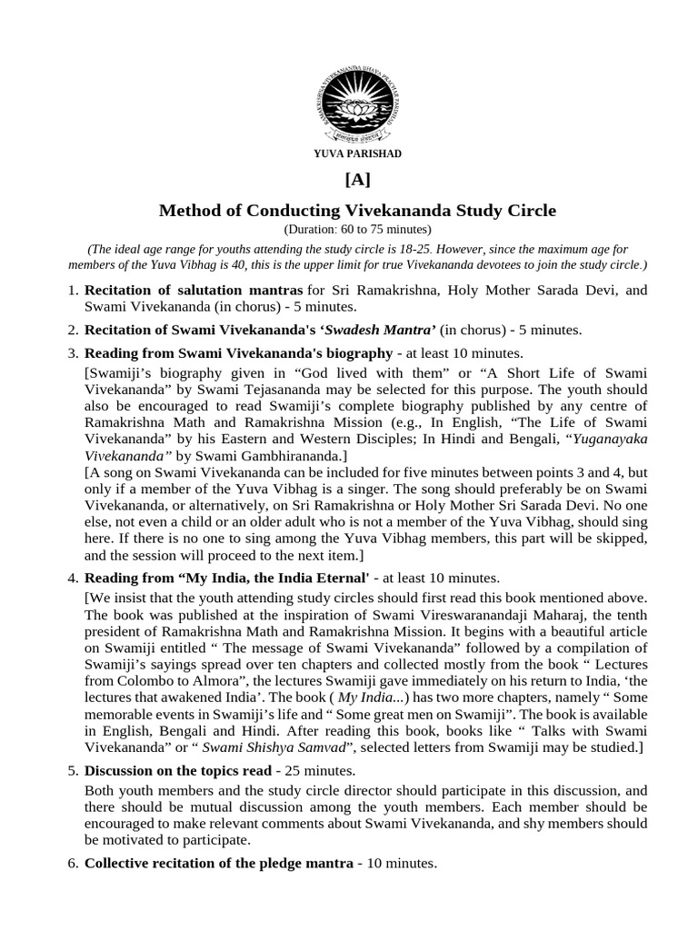 02 Documents Study Circle Eng | PDF | Sarada Devi | Swami Vivekananda
