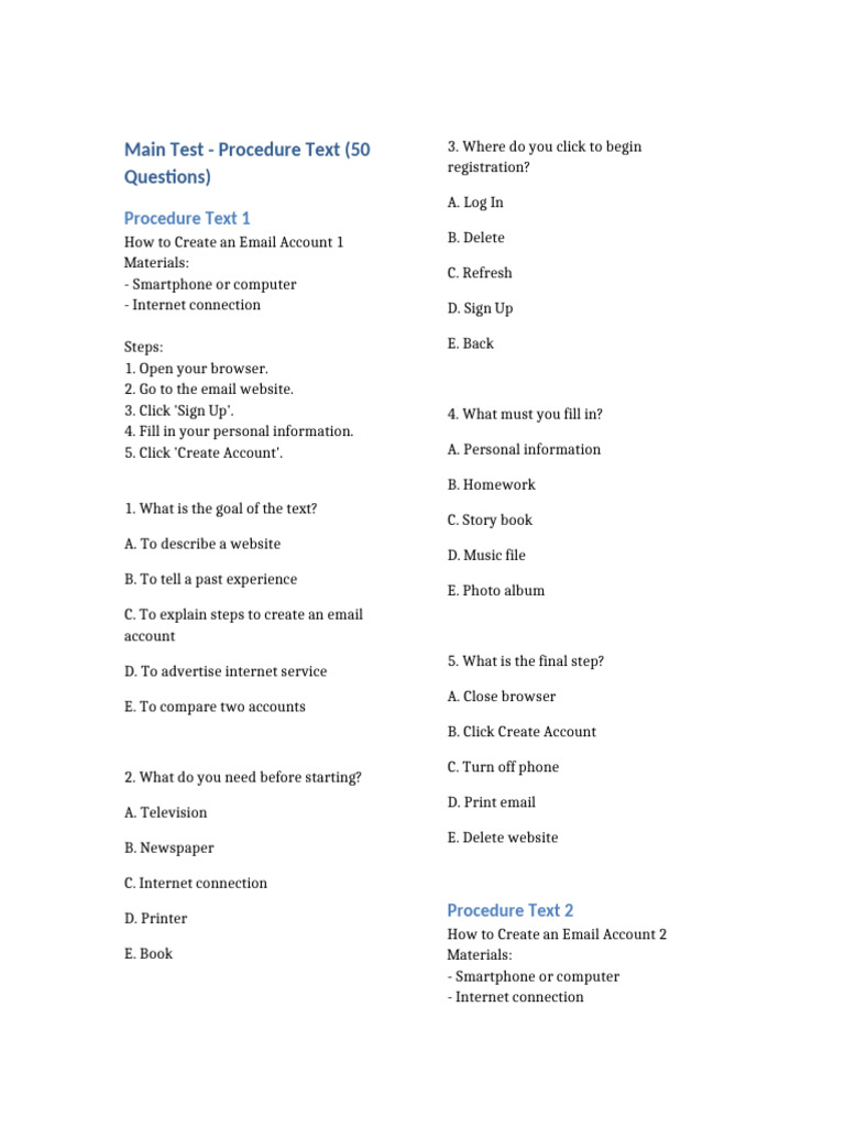 Procedure Text Main Test NEW | PDF | Internet | Smartphone