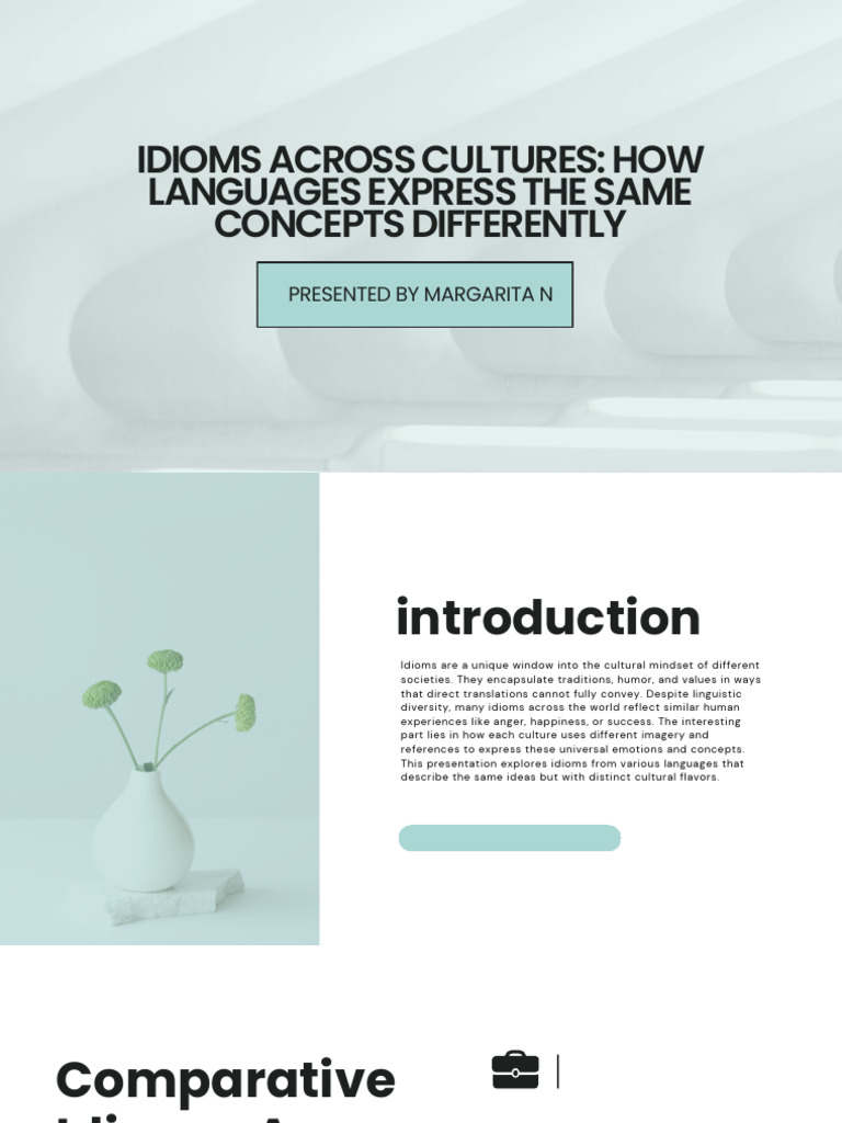 Blue Minimalist Project Presentation PDF | PDF | Idiom | Anger