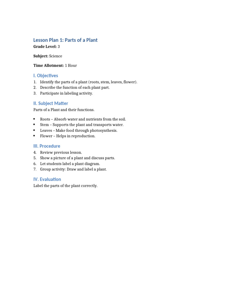 Three Different Lesson Plans | PDF
