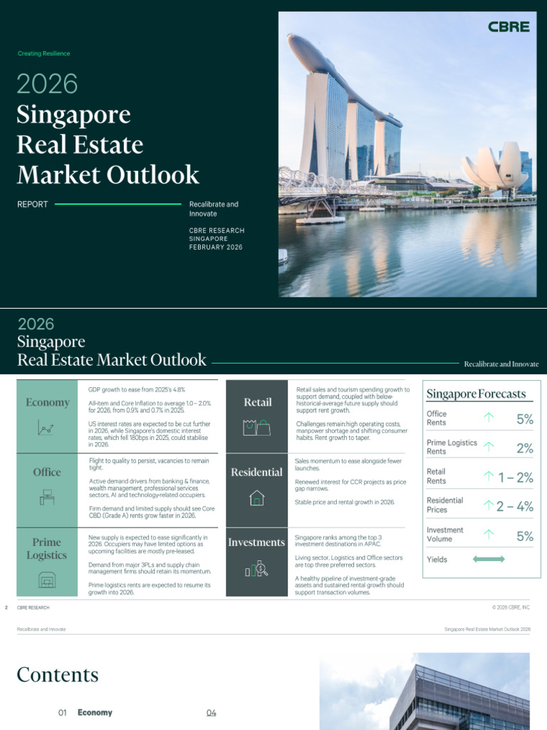 2026 CBRE Singapore Market Out | PDF | Inflation | Retail