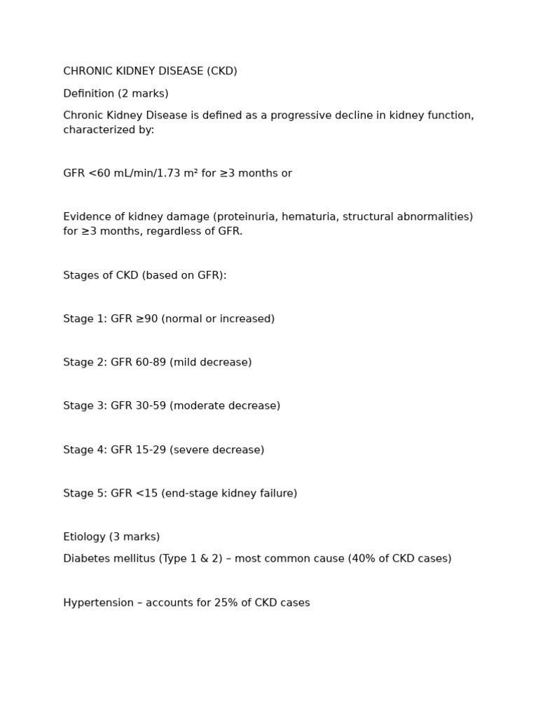 Chronic Kidney Disease | PDF | Chronic Kidney Disease | Kidney