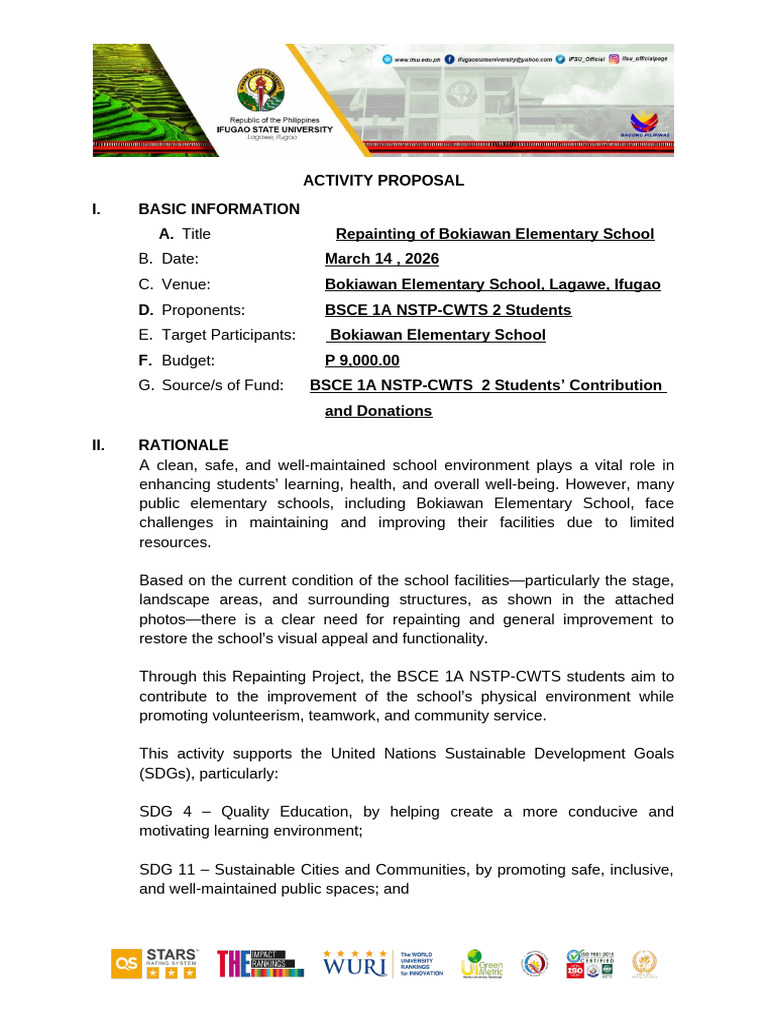 Format Cwts Activity Proposal NSTP 3 3 | PDF | Sustainability