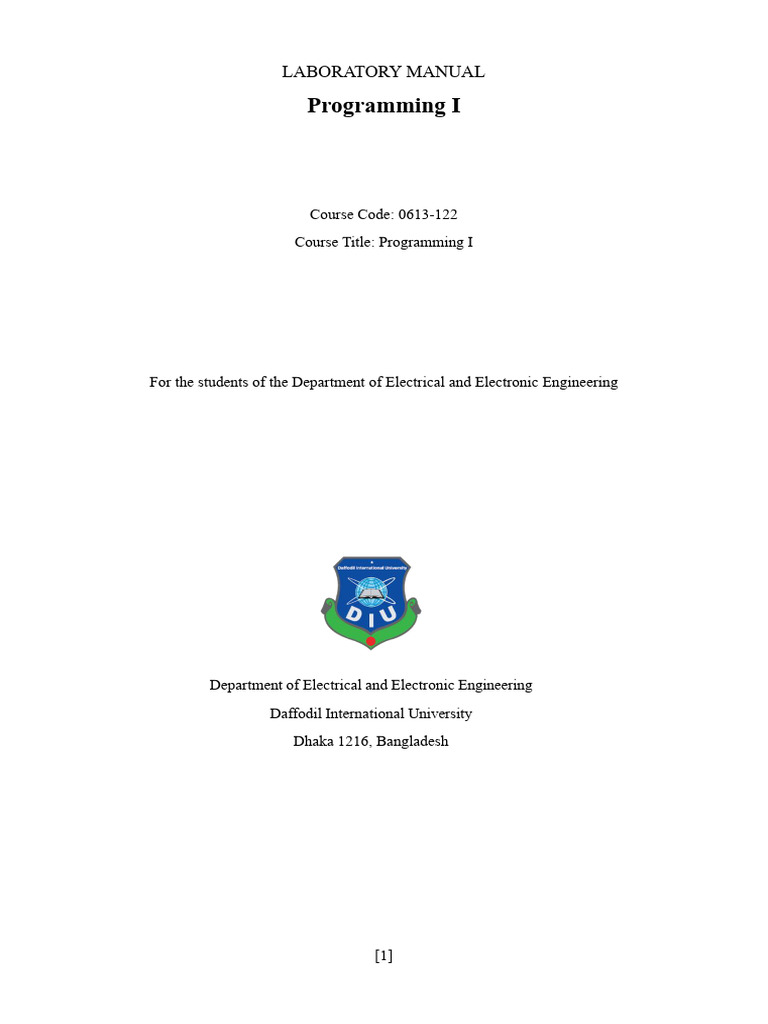 0613-122 Programming I | PDF | Computer Program | Programming