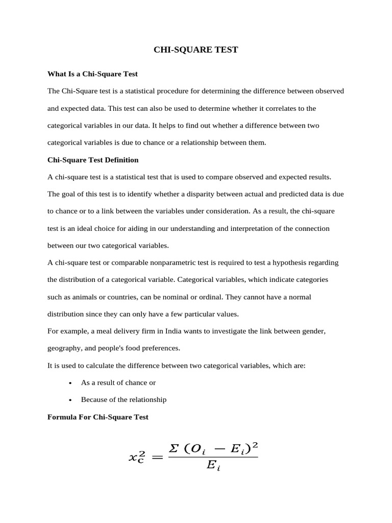 Chi-Square Test Ruchitha Mscpsy | PDF | Chi Squared Test | Statistics