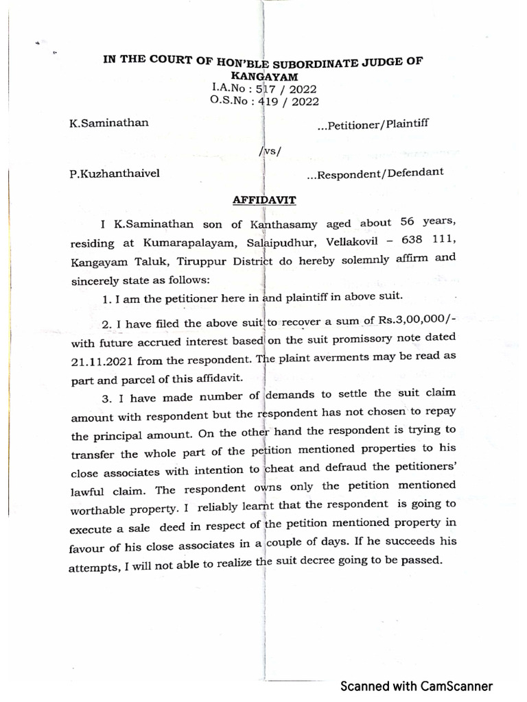 Os.419 Affidavit | PDF