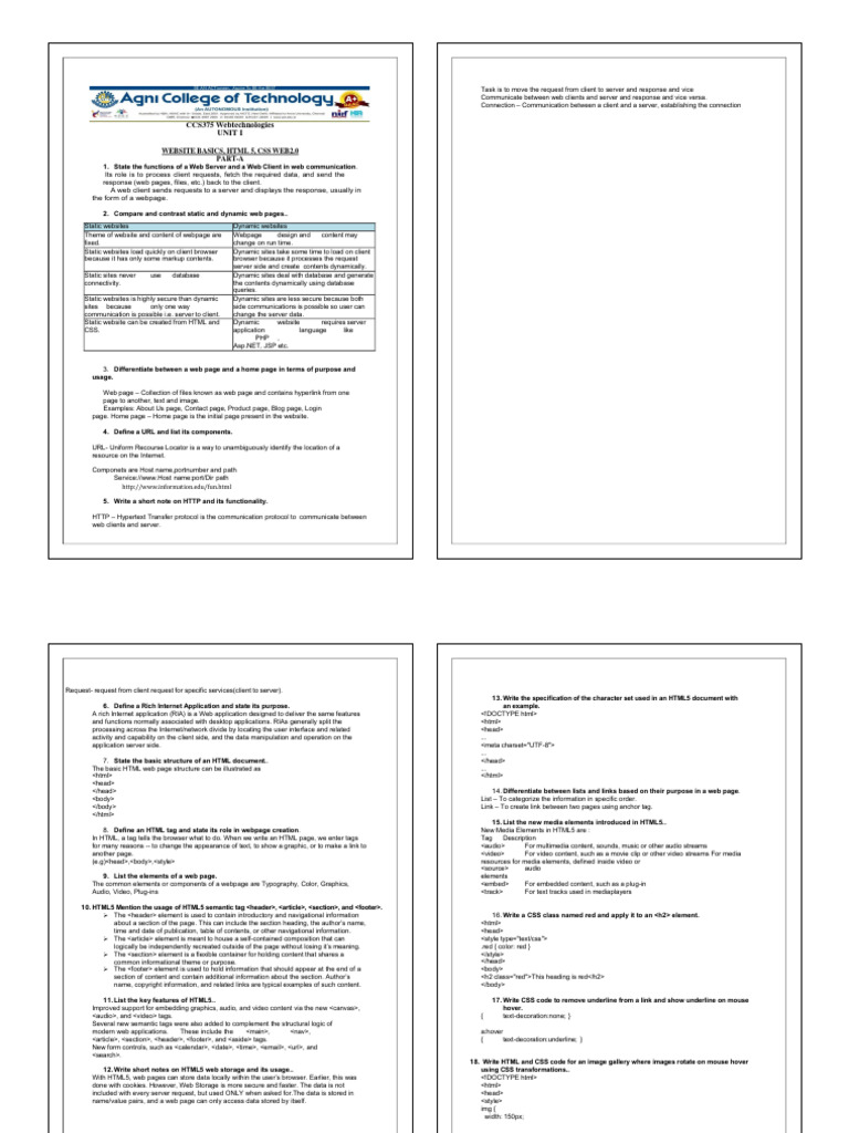 CCS375 - QBWITHANSWER UPDATED Version2 | PDF | World Wide Web ...