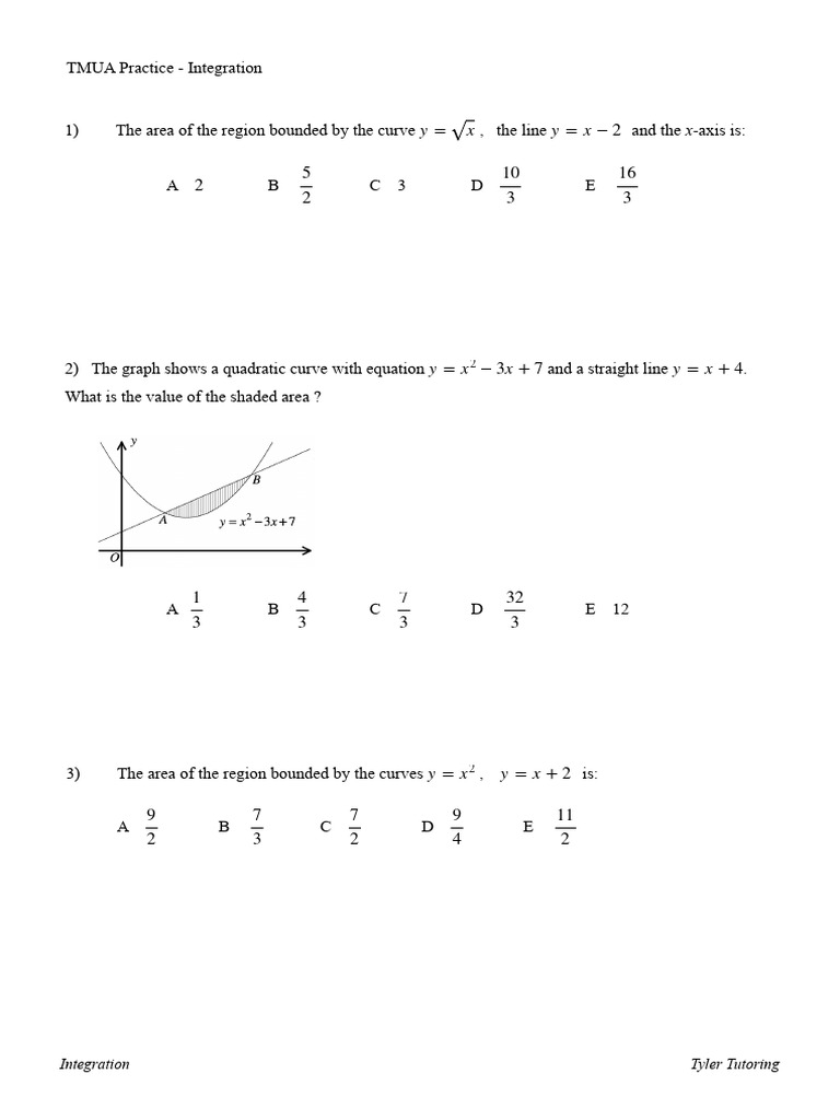 7 Integration MC | PDF | Tangent | Mathematical Concepts