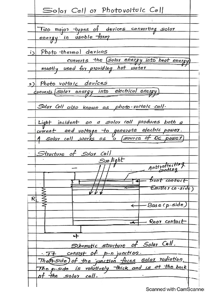 Physics -Solar Cell | PDF