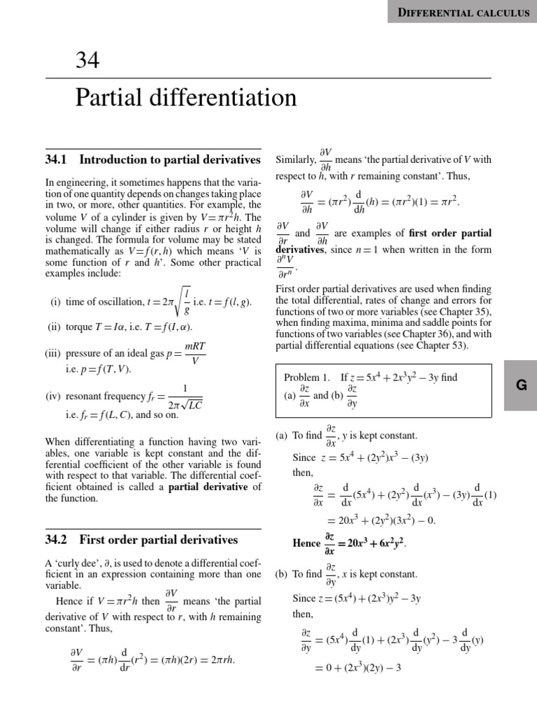 9) Partial Differentiation | PDF | Derivative | Variable (Mathematics)