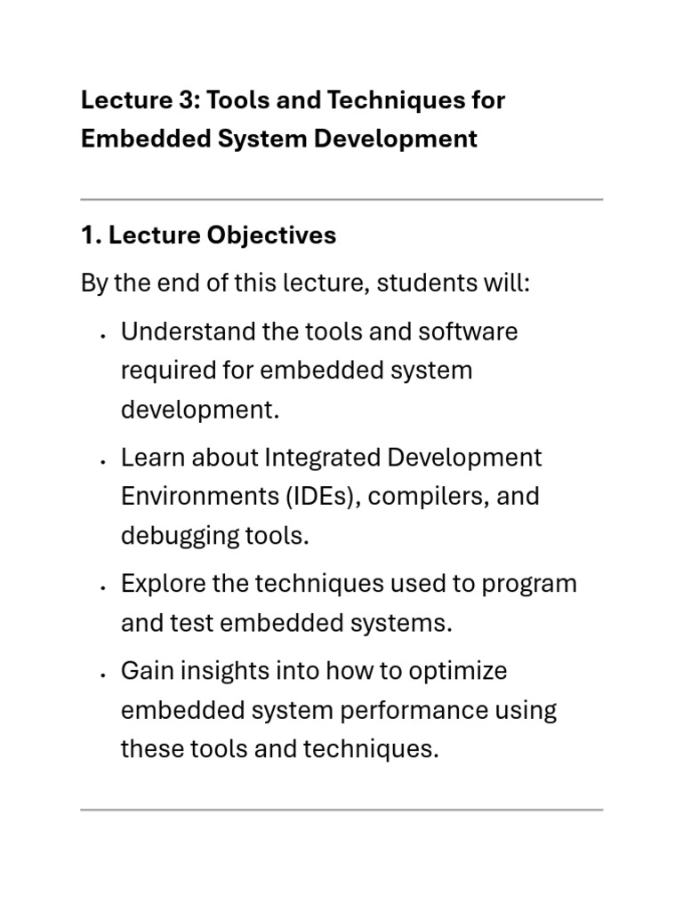 Lecture 3 | PDF | Embedded System | Debugging
