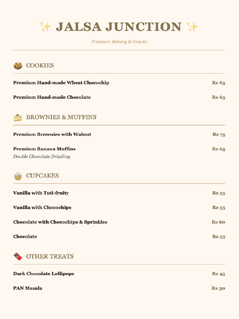 Jalsa Junction Menu | PDF