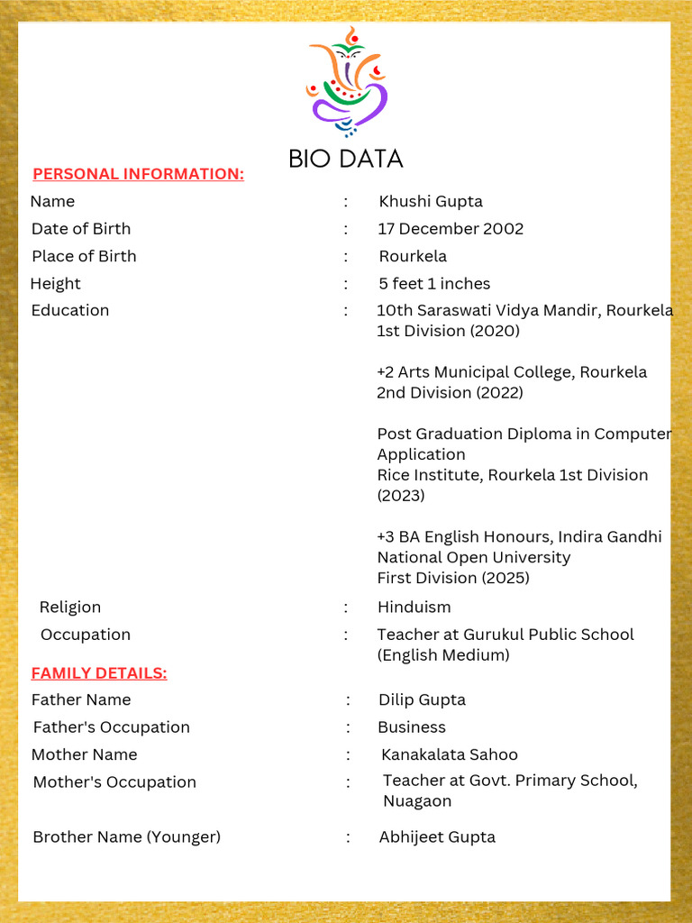 Bio Data | PDF