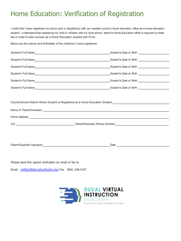 DVIA HomeSchoolVerification | PDF