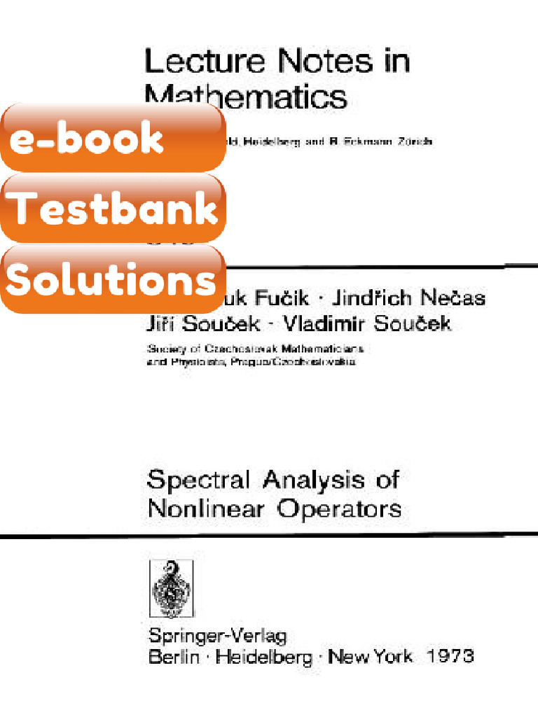 Ebook & Testbank Spectral Analysis of Nonlinear Operators | PDF ...