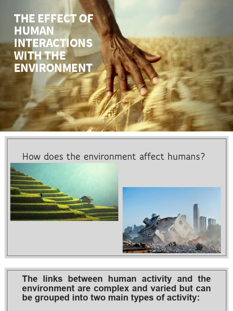 The Effect of Human Interactions With The Environment | PDF ...
