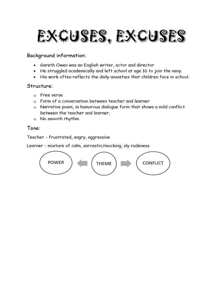 Excuses - Notes | PDF