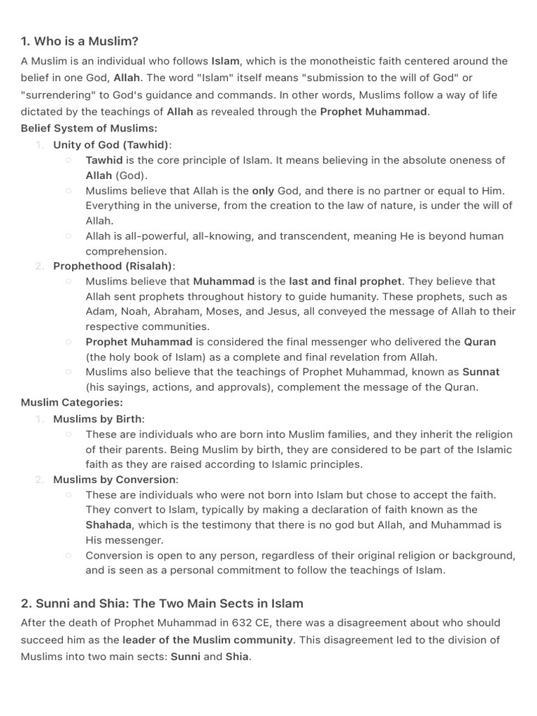 1. Who is a Muslim | PDF | Prophets And Messengers In Islam | Shia Islam