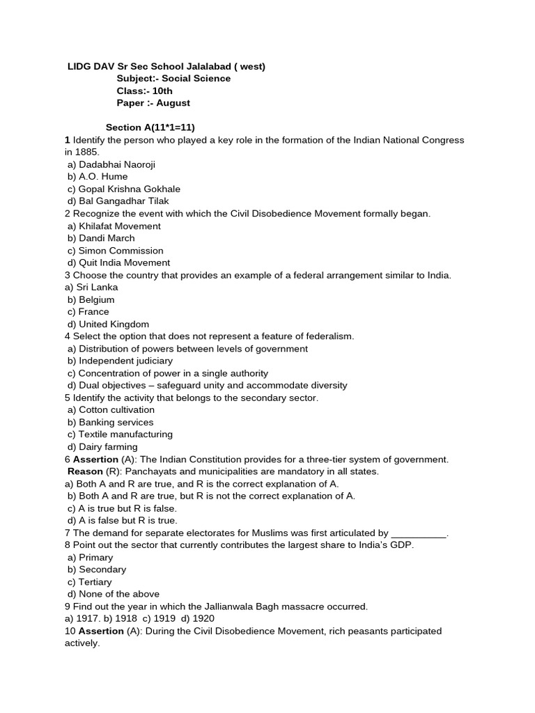 Social Science Class 10 | PDF | Mahatma Gandhi