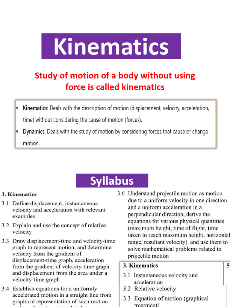 Chapter 3 Kinematics | PDF | Acceleration | Velocity