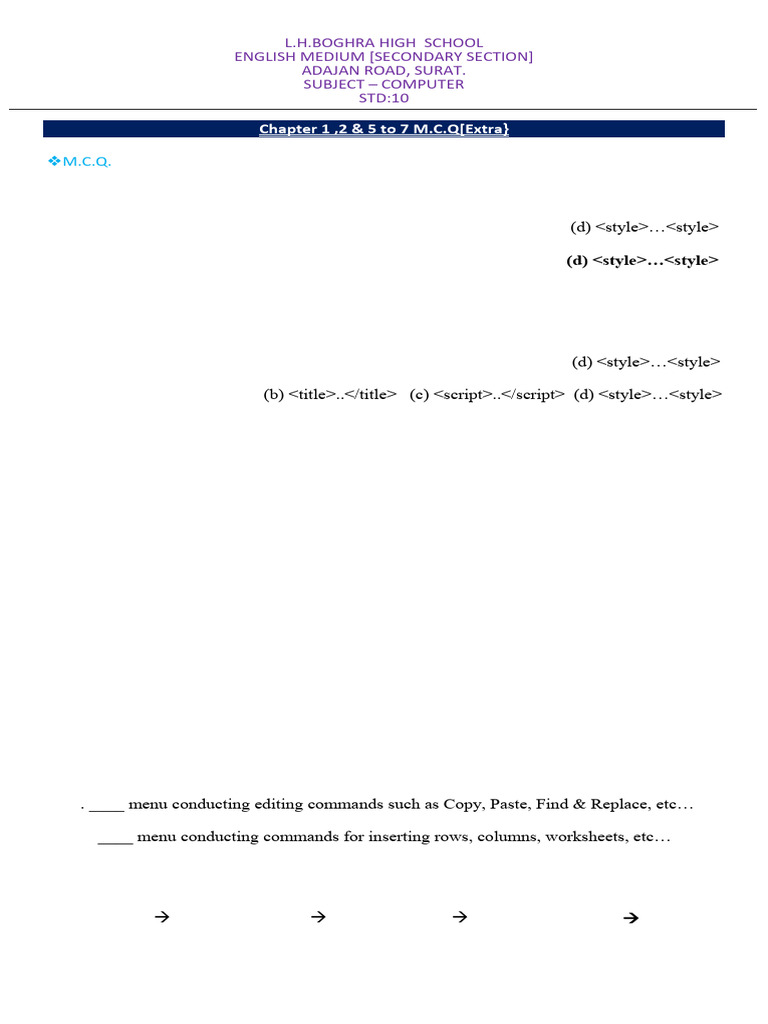STD 10 Ch-1 TO 8 MCQ Extra | PDF