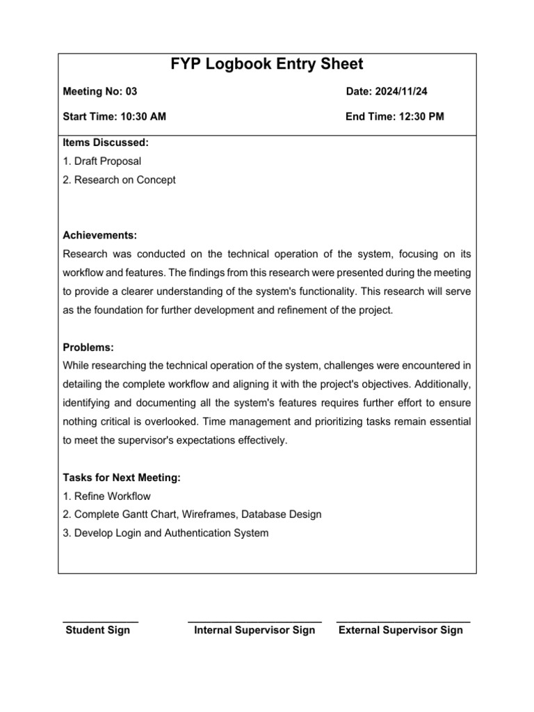 FYP Logbook 3 | PDF