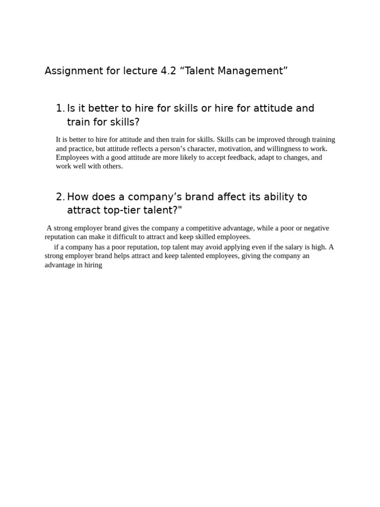 Final Assignment for Lecture 4.2 Talent Mgt Copy Copy | PDF