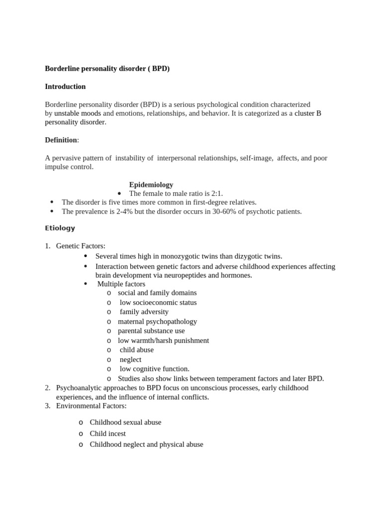 Personality Disorder | PDF | Borderline Personality Disorder ...