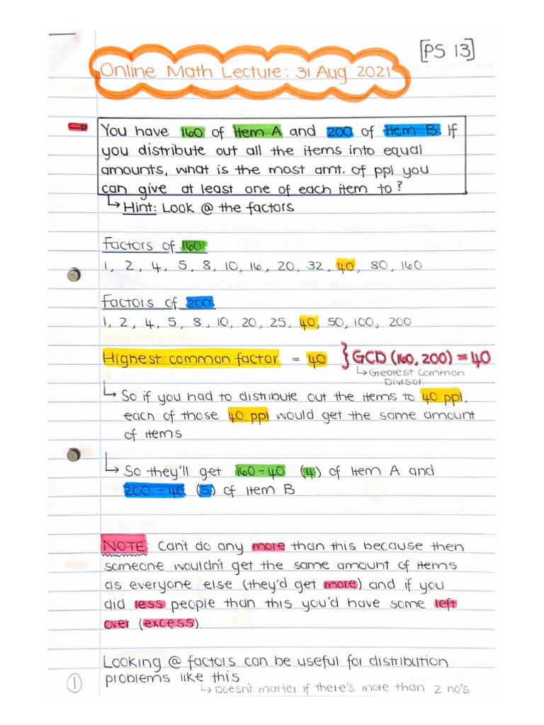 PS 13 - TUT Notes | PDF