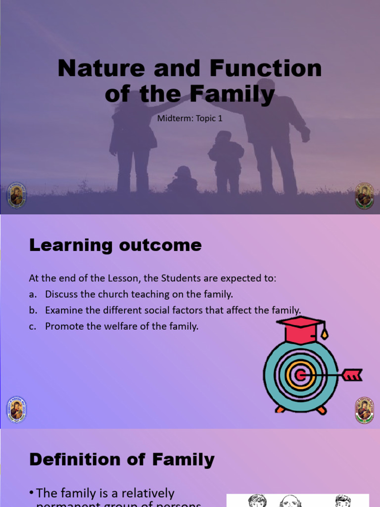 Nature and Function of The Family | PDF | Family | Interpersonal ...