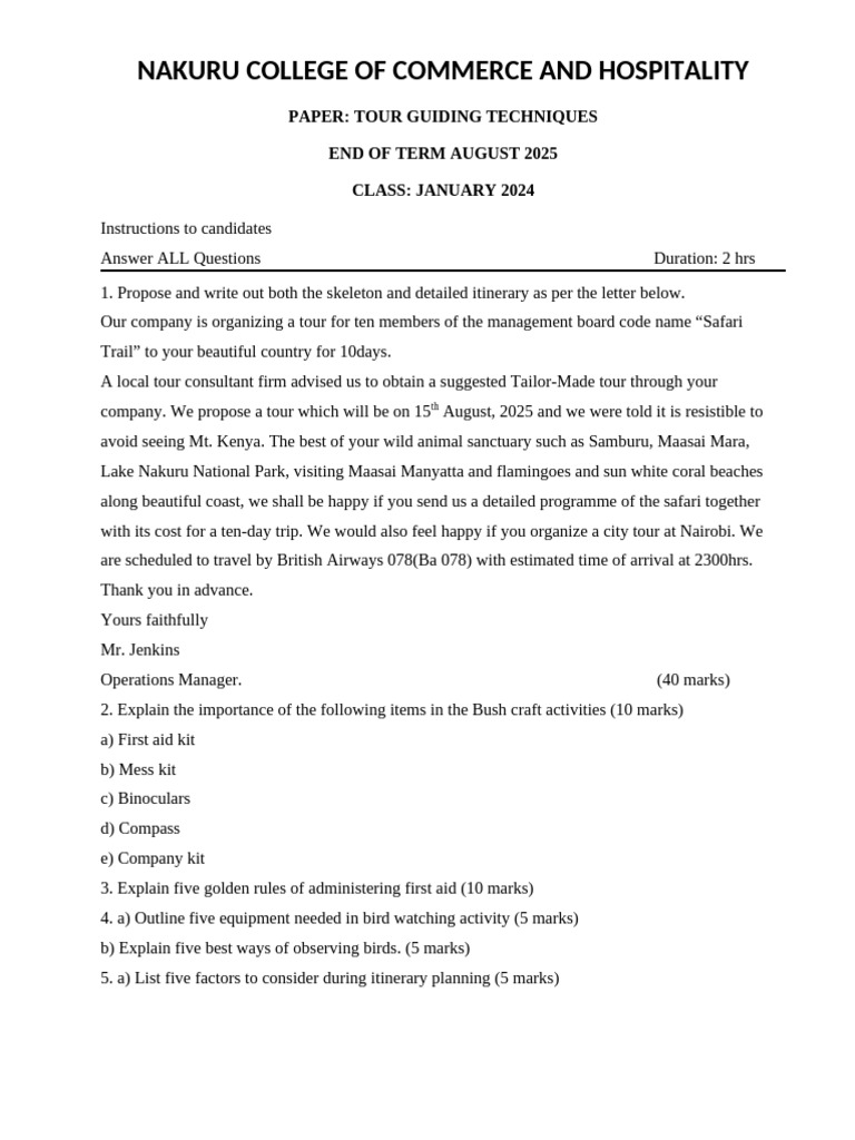 Tour Guiding Techniques - January | PDF