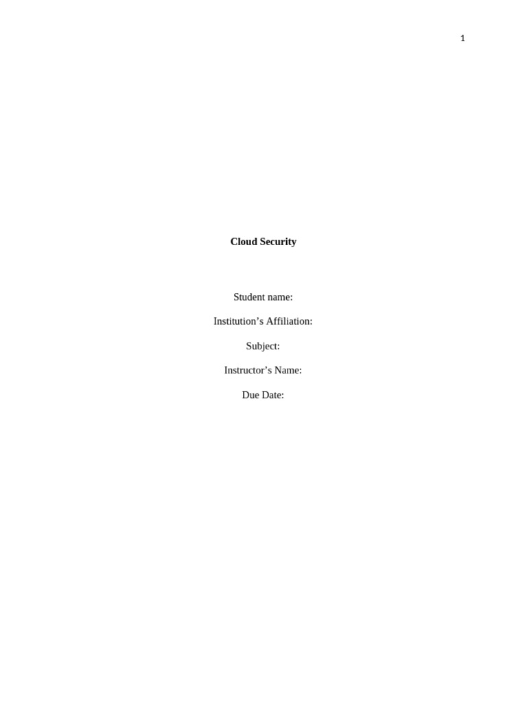 Cloud Security | PDF | Security | Computer Security