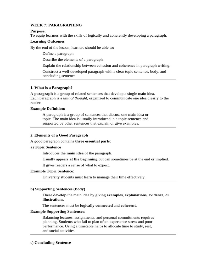 Paragraphing Notes | PDF | Essays | Paragraph