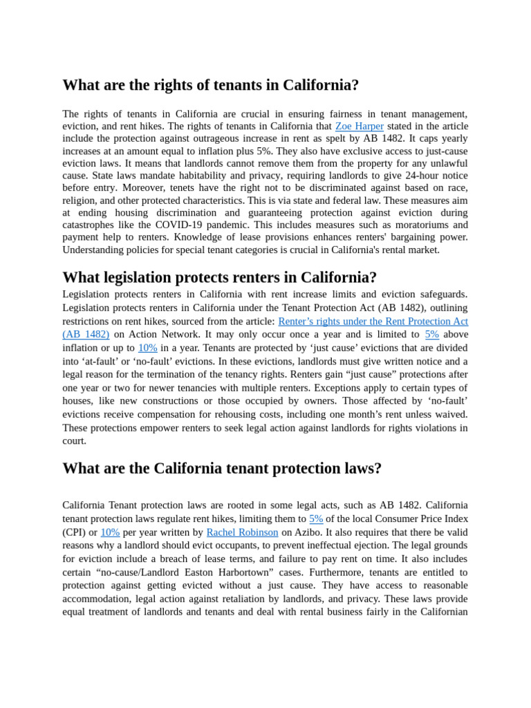 What Are The Rights of Tenants in California | PDF | Leasehold Estate ...