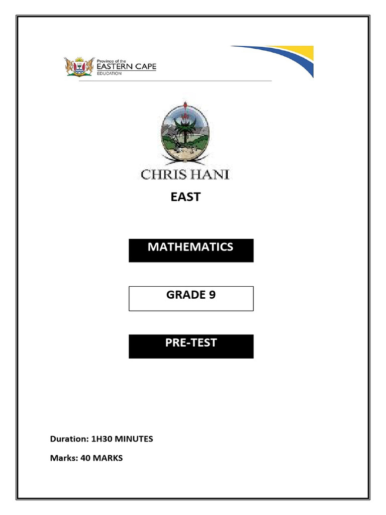 Pre Test Grade 9 | PDF | Mathematics