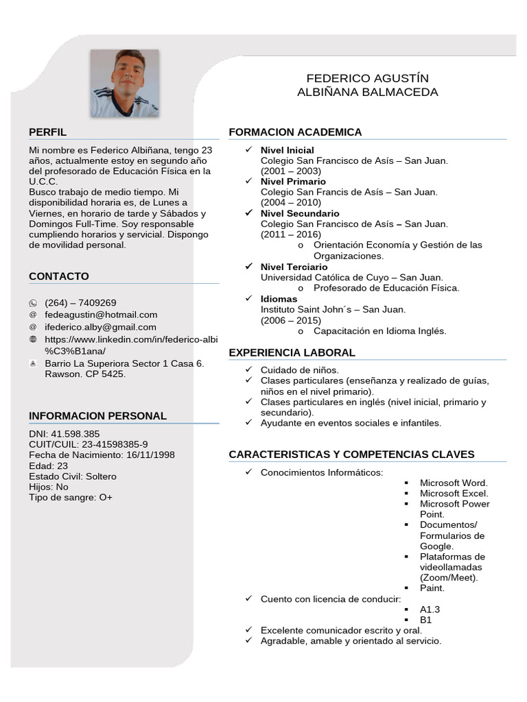 CV | PDF | Educación de la primera infancia