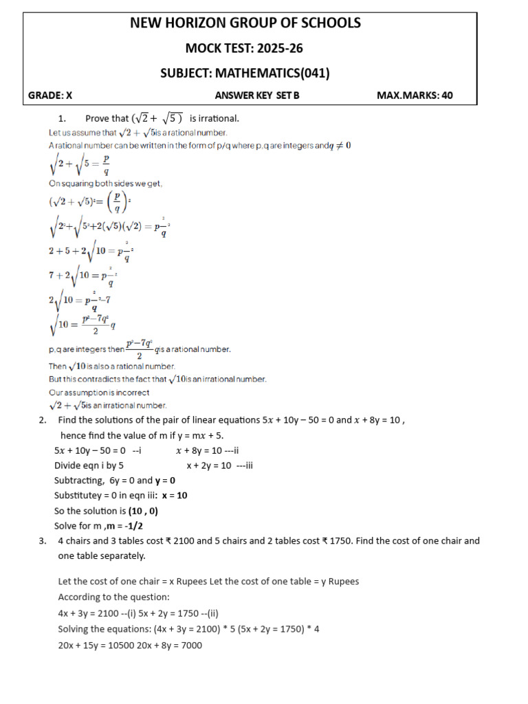 Answer Key - SetB - Mocktest | PDF | Geometric Shapes | Elementary ...