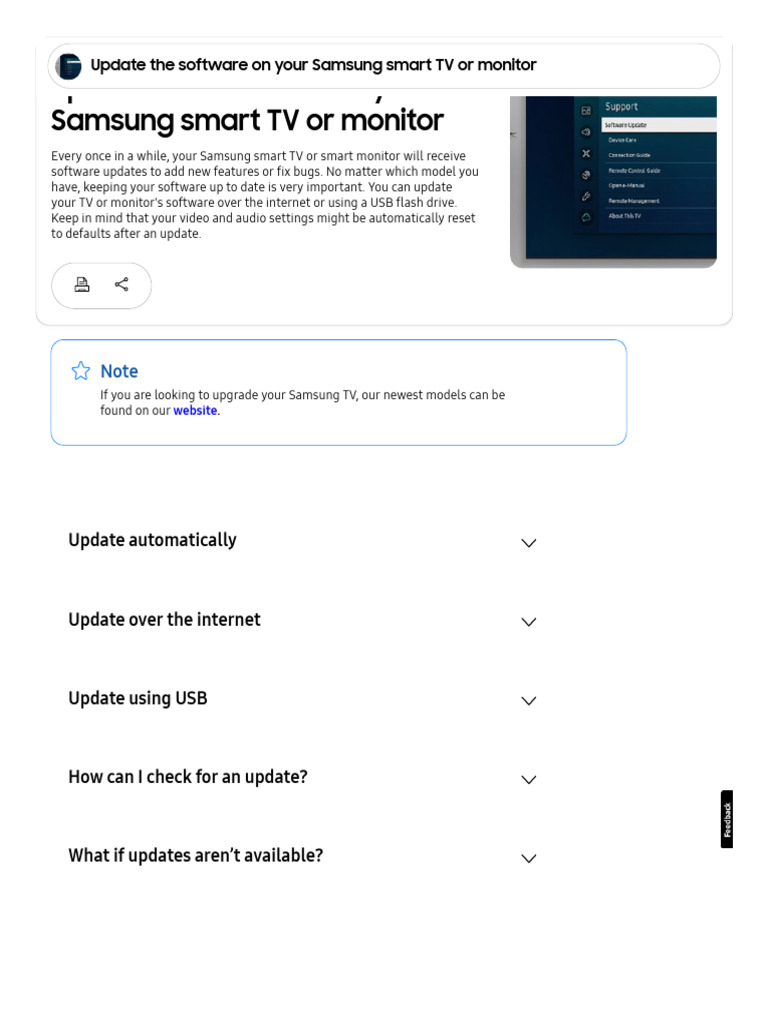 Update the Software on Your Samsung Smart TV or Monitor | PDF | Samsung ...