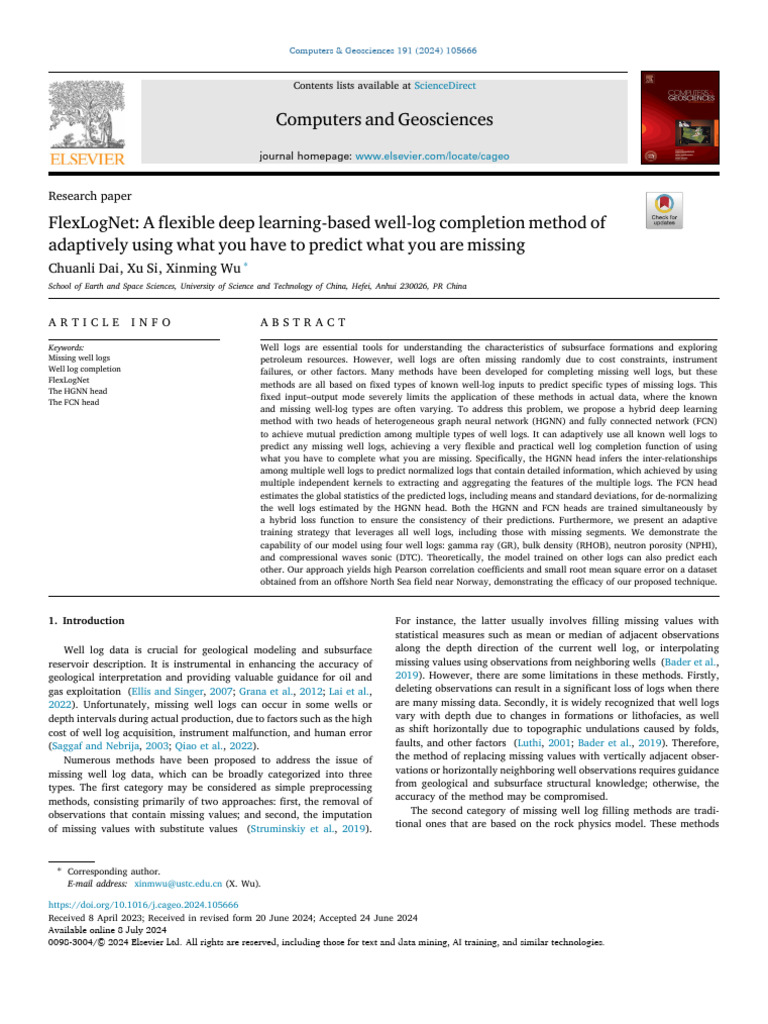 Aflexible Deeplearning-Based Well-Log Completion Method | PDF | Applied ...