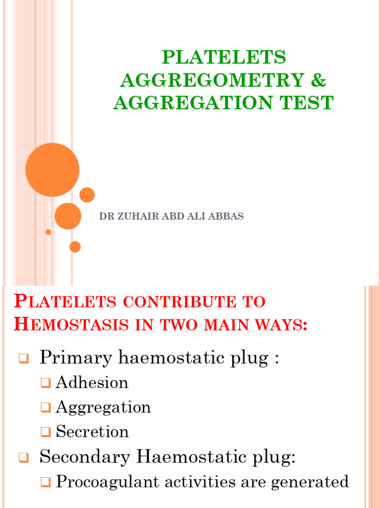 Platelets Aggregation Test | PDF | Platelet | Coagulation