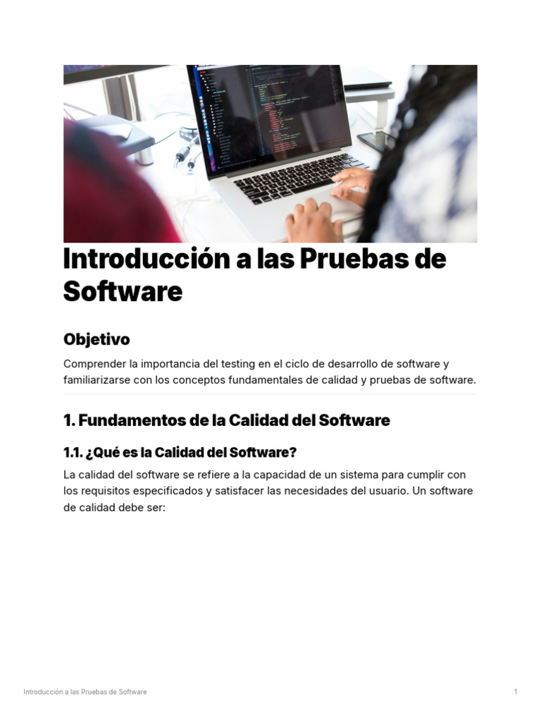 Introducción A Las Pruebas de Software | PDF | Software | Pruebas de ...
