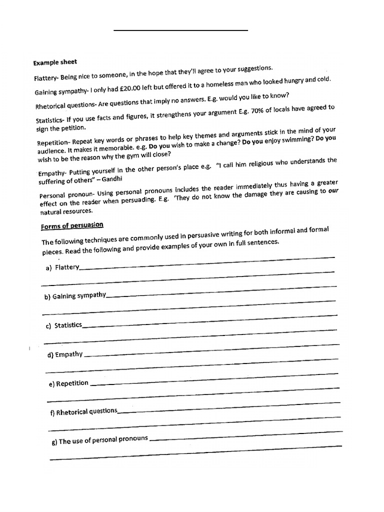 Year 7 Forms of Persuasion | PDF
