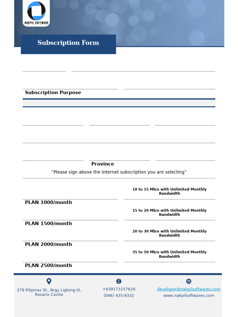 Subscription Form | PDF